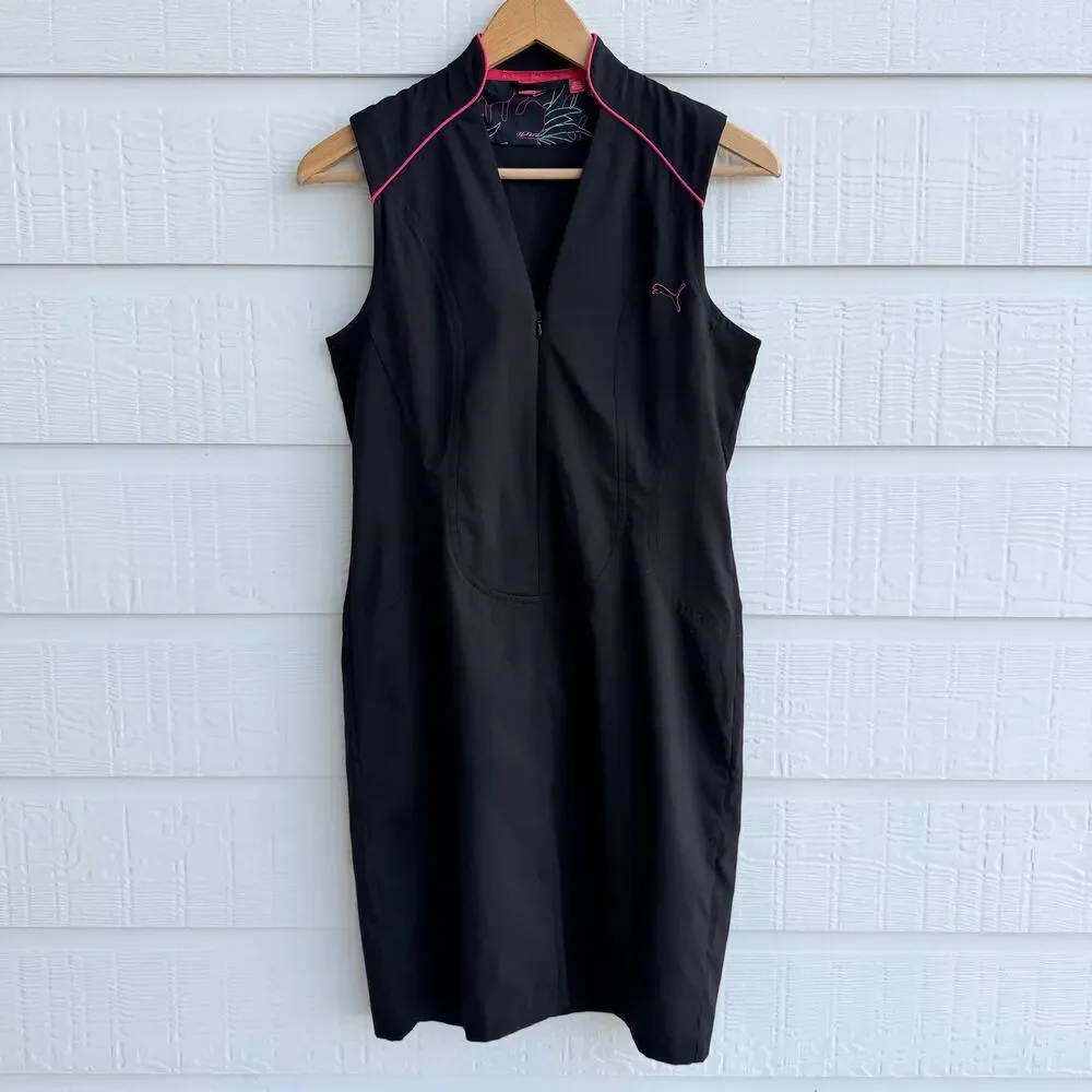 PUMA Golf Black Pink Athletic Dress Large